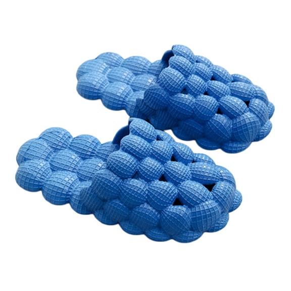 AUXDIQ Bathroom Slippers Women Men Non Slip House Shoes Shower Sandals Beach Pool Slides, Blue, 5.5/6 US