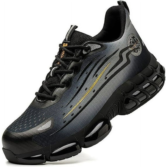 AUXDIQ Safety Trainers Mens Womens Steel Toe Cap Safety Shoes Lightweight Safety Work Trainers Work Boots Non-Slip Puncture Proof