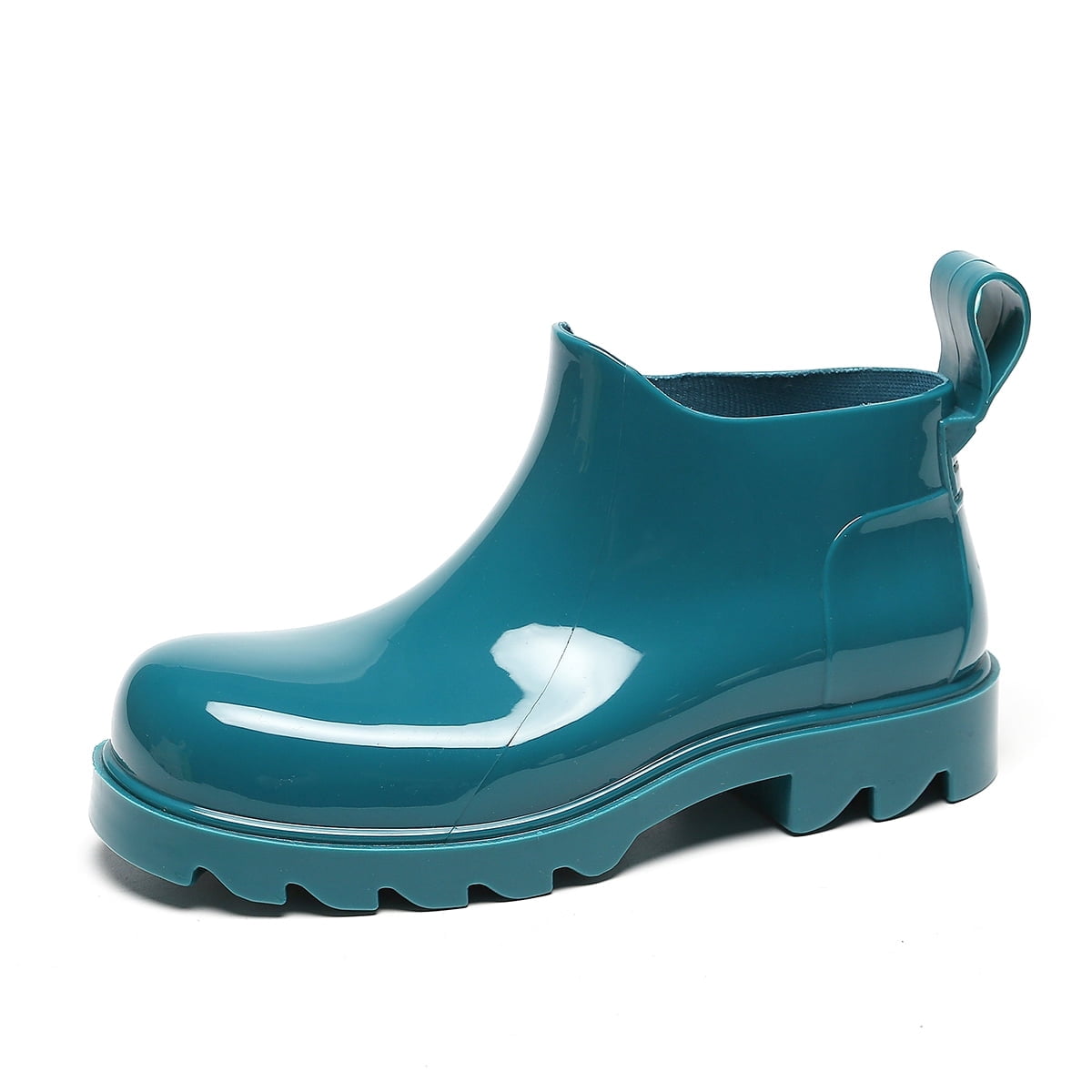 AUXDIQ Short Rain Boots Women Waterproof Ankle Garden Shoess Rubber Chelsea Boots, Blue, 10 US