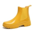 thumbnail image 1 of AUXDIQ Short Rain Boots Women Waterproof Ankle Garden Shoess Rubber Chelsea Boots, Yellow, 5 US, 1 of 6