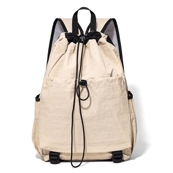 AUXDIQ Sports Drawstring Backpack for Men & Women 20L Travel Daypack Casaul Gym Bag Khaki