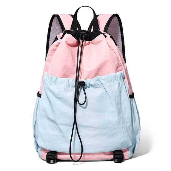 AUXDIQ Sports Drawstring Backpack for Men & Women 20L Travel Daypack Casaul Gym Bag Pink