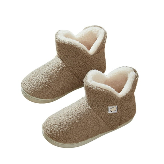 AUXDIQ Unisex Plush Ankle Boot Slippers Cozy House Booties for Women Men