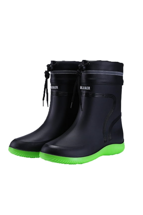 Men Rain Boots Outdoor Garden Waterproof Ankle Rain Shoes