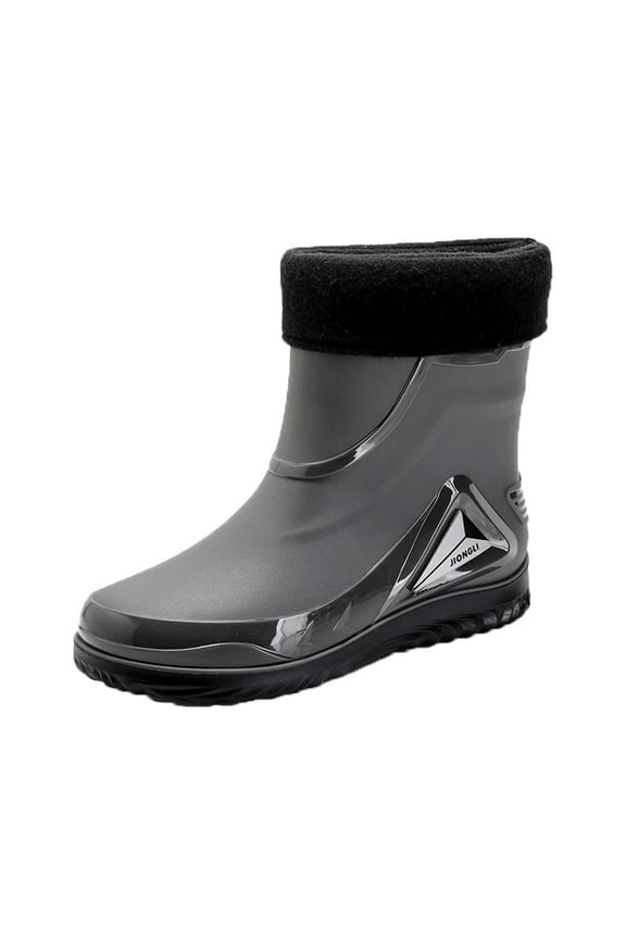 Men Rain Boots Outdoor Garden Boots Waterproof Ankle Rain Shoes