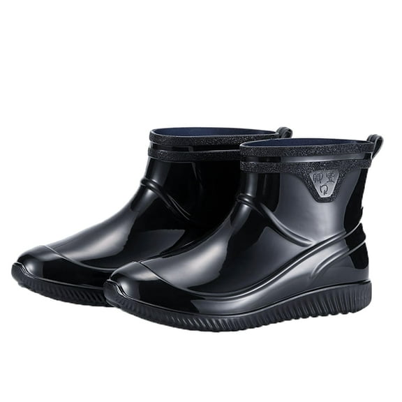 AUXDIQ Men Rain Boots Outdoor Garden Boots Waterproof Ankle Rain Shoes