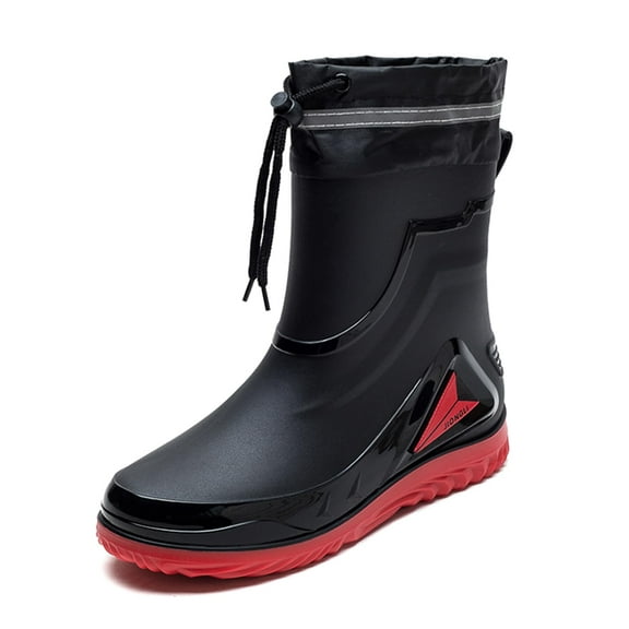 AUXDIQ Men Rain Boots Outdoor Garden Boots Waterproof Ankle Rain Shoes