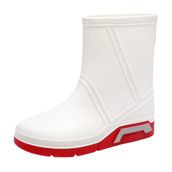 AUXDIQ Men Rain Boots Outdoor Garden Boots Waterproof Mid-calf Rain Shoes