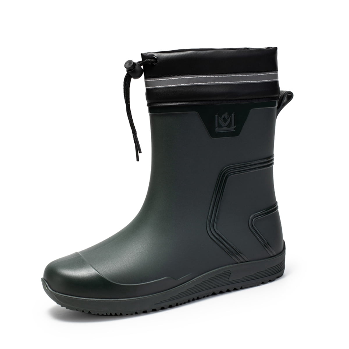 AUXDIQ Rain Shoes Men Mid-calf Boots Waterproof Rain Boots Outdoor Garden Shoes