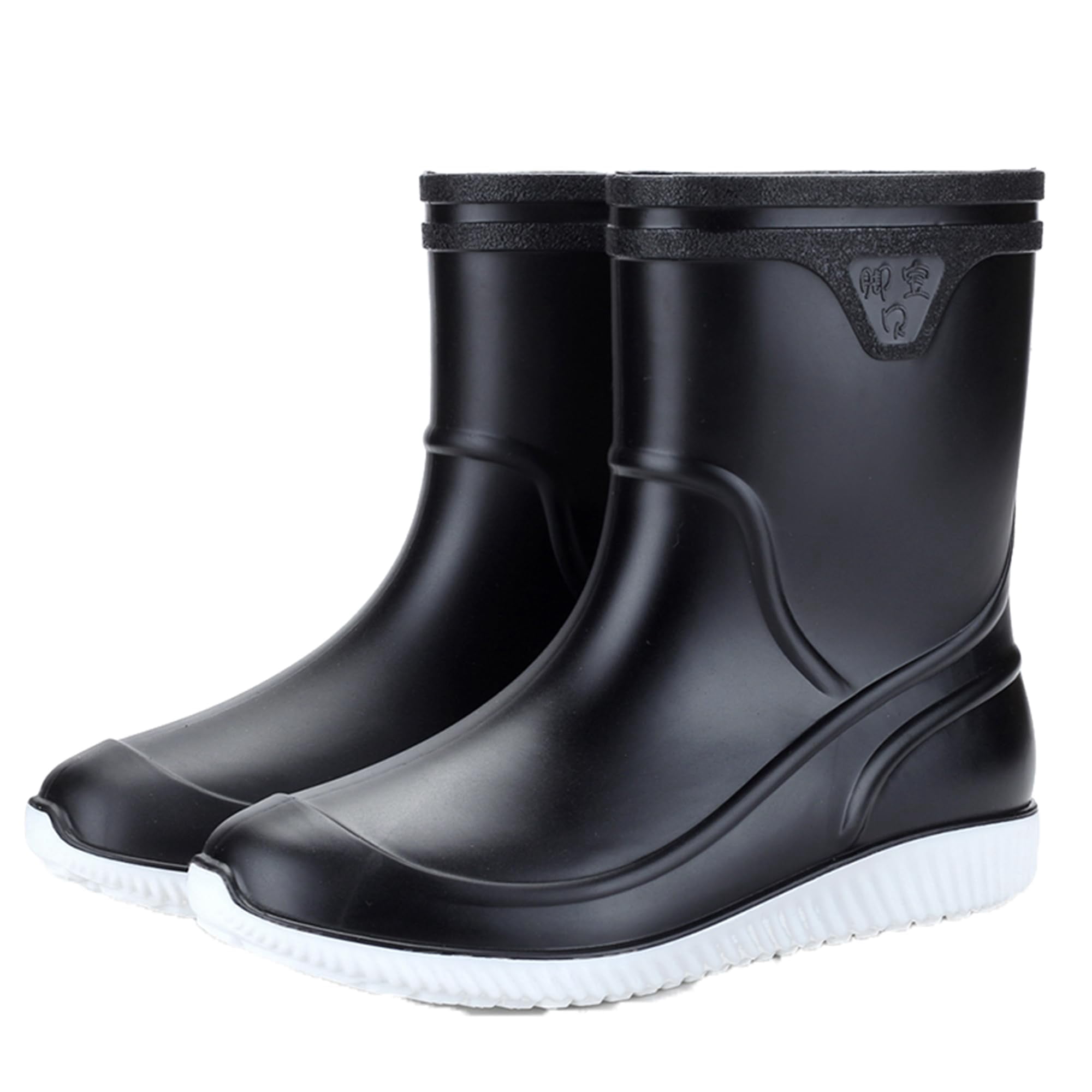 AUXDIQ Rain Shoes Men Mid-calf Boots Waterproof Rain Boots Outdoor Garden Shoes