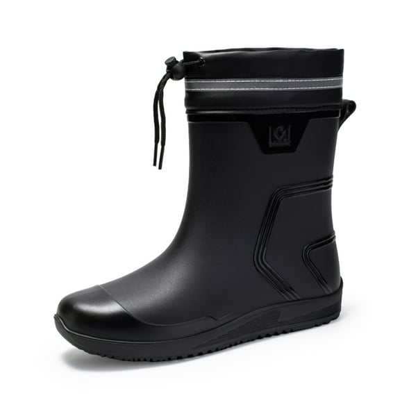 AUXDIQ Wellington Boots Men Mid-calf Wellies Waterproof Rain Boots Outdoor Garden Shoes