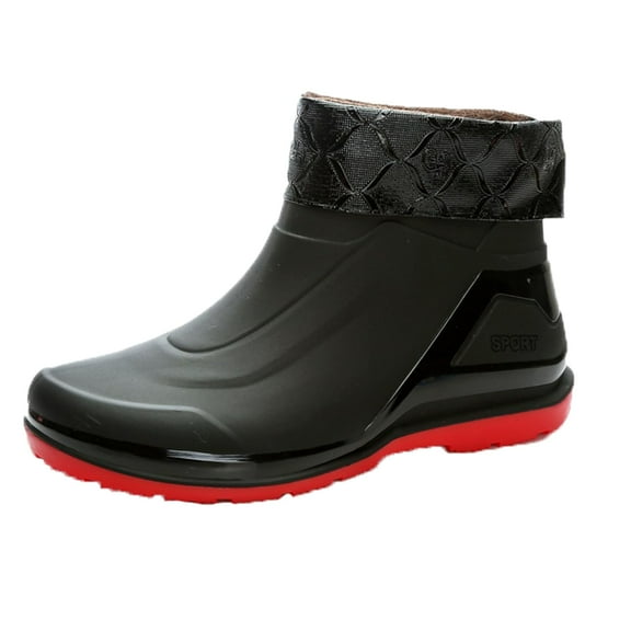AUXDIQ Rain Boots Men Short Ankle Waterproof Rain Shoes Outdoor Garden Shoes