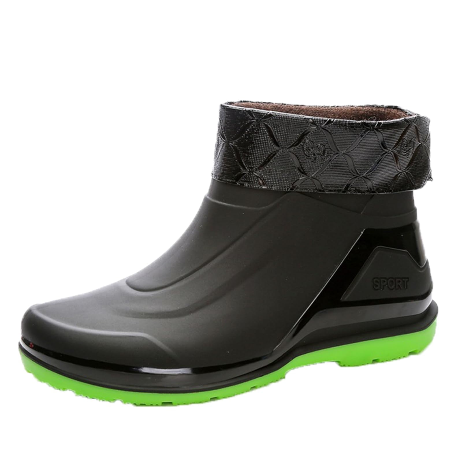 AUXDIQ Rain Boots Men Short Ankle Waterproof Rain Shoes Outdoor Garden Shoes