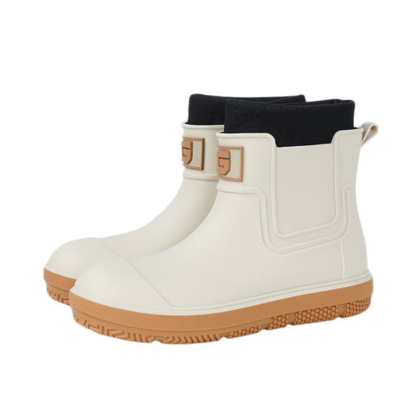 AUXDIQ Rain Boots Men Short Ankle Women Waterproof Rain Boots Outdoor Garden Shoes