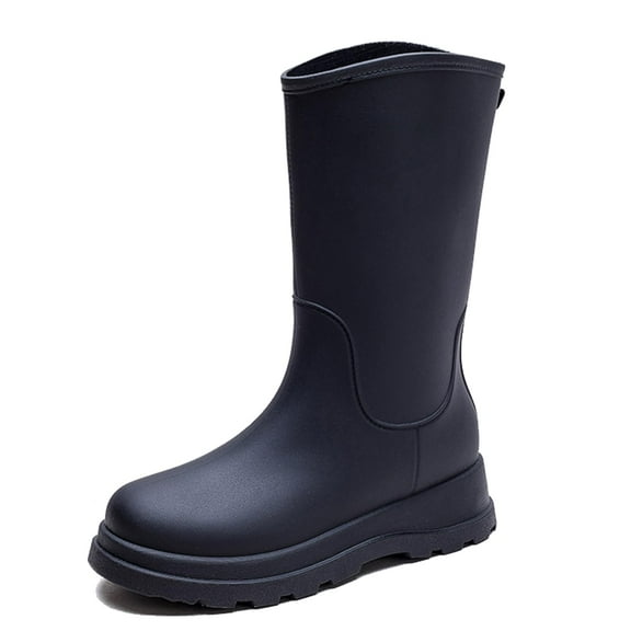 AUXDIQ Wellington Boots Women Mid-calf Wellies Waterproof Rain Boots Outdoor Garden Shoes