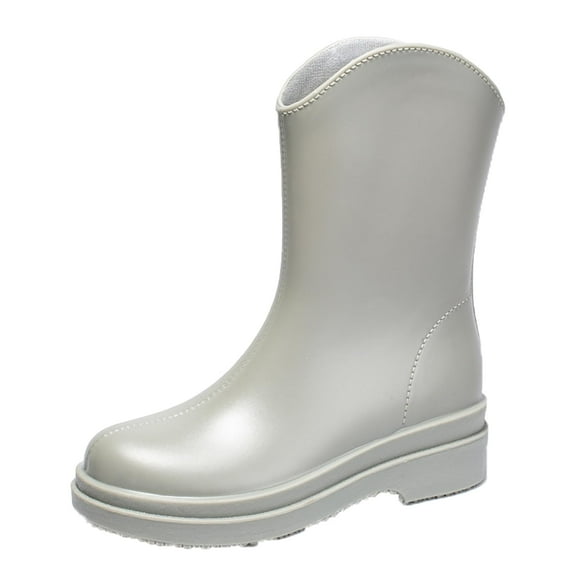 AUXDIQ Wellington Boots Women Mid-calf Wellies Waterproof Rain Boots Outdoor Garden Shoes