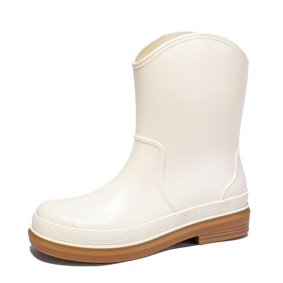 AUXDIQ Wellington Boots Women Mid-calf Wellies Waterproof Rain Boots Outdoor Garden Shoes