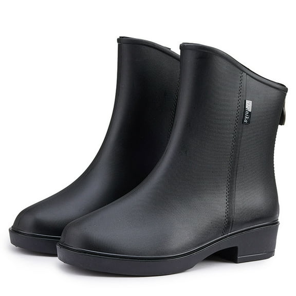 AUXDIQ Wellington Boots Women Mid-calf Wellies Waterproof Rain Boots Outdoor Garden Shoes