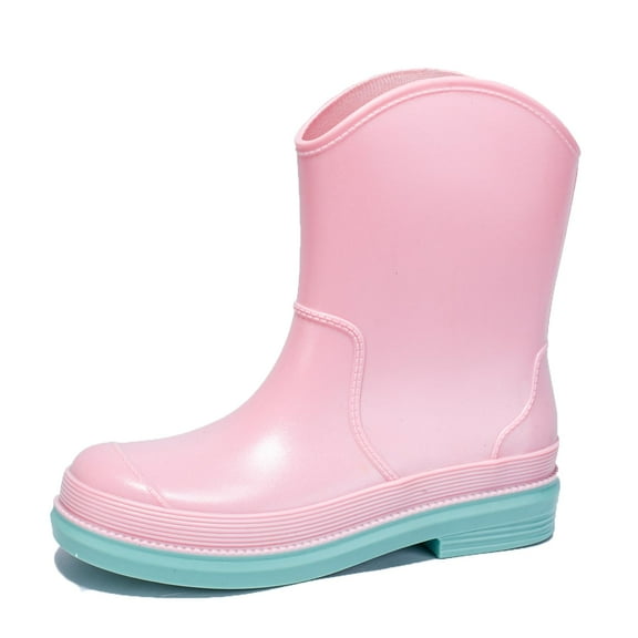 AUXDIQ Wellington Boots Women Mid-calf Wellies Waterproof Rain Boots Outdoor Garden Shoes