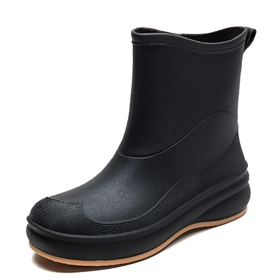 AUXDIQ Wellington Boots Women Mid-calf Wellies Waterproof Rain Boots Outdoor Garden Shoes