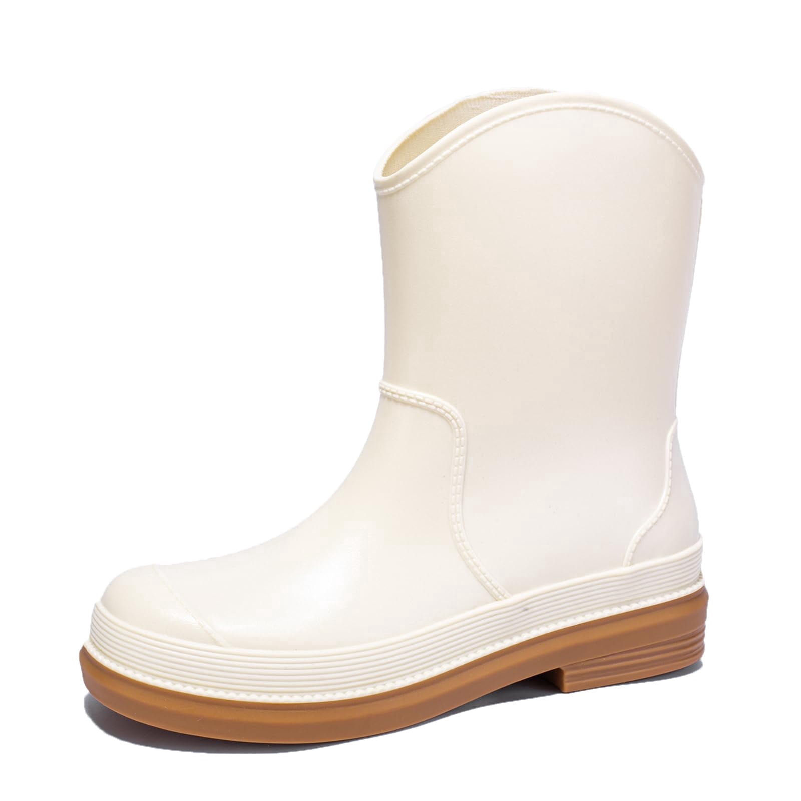 AUXDIQ Rain Shoes Women Mid-calf Boots Waterproof Rain Boots Outdoor Garden Shoes