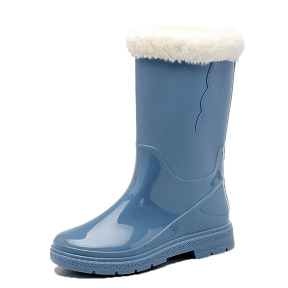 AUXDIQ Wellington Boots Women Mid-calf Wellies Waterproof Rain Boots Outdoor Garden Shoes