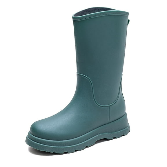 AUXDIQ Wellington Boots Women Mid-calf Wellies Waterproof Rain Boots Outdoor Garden Shoes
