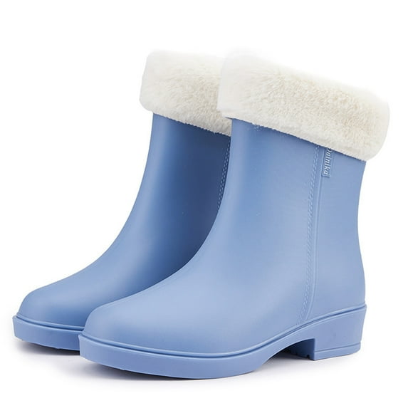 AUXDIQ Wellington Boots Women Mid-calf Wellies Waterproof Rain Boots Outdoor Garden Shoes