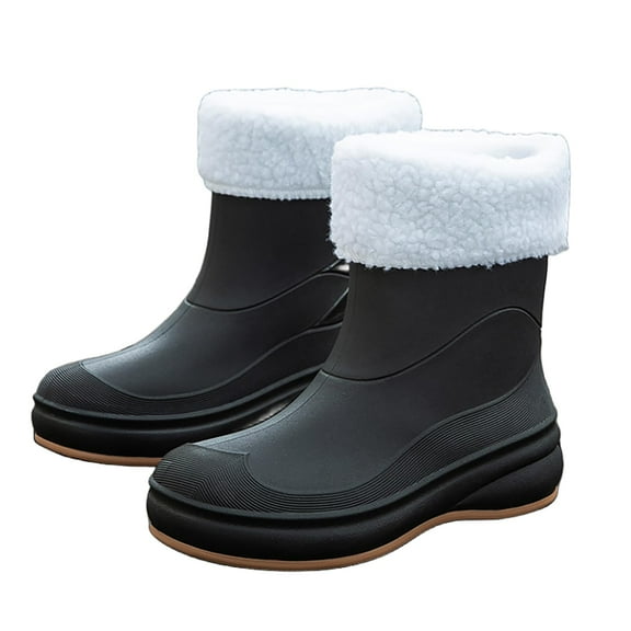AUXDIQ Wellington Boots Women Mid-calf Wellies Waterproof Rain Boots Outdoor Garden Shoes