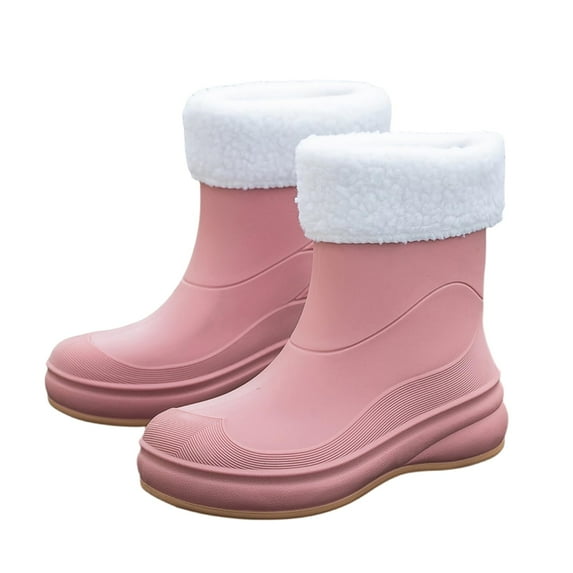 AUXDIQ Wellington Boots Women Mid-calf Wellies Waterproof Rain Boots Outdoor Garden Shoes