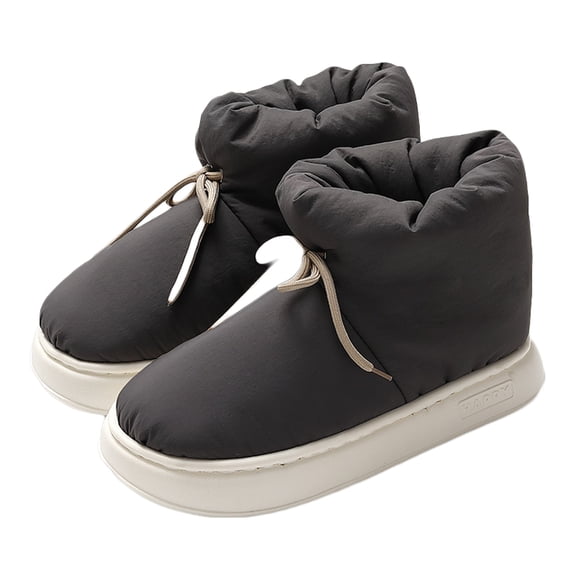 AUXDIQ Winter Ankle Boot Slippers for Men and Women Warm Plush Lining House Booties