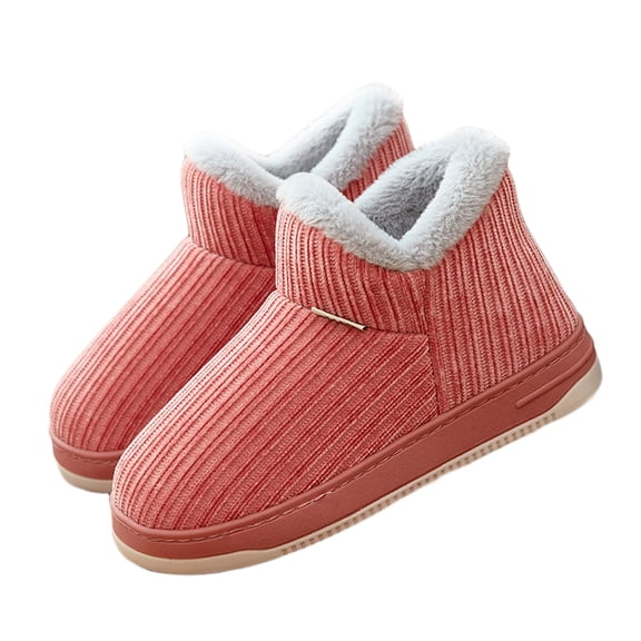 AUXDIQ Women Men Winter Boots Slippers Home Warm Fleece Booties Slipper Anti Slip House Shoes Indoor Outdoor