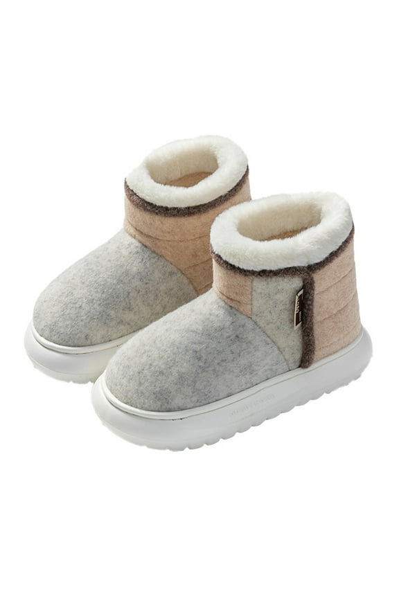 Women Men Winter Boots Slippers Home Warm Fleece Booties Slipper Anti Slip House Shoes Indoor Outdoor