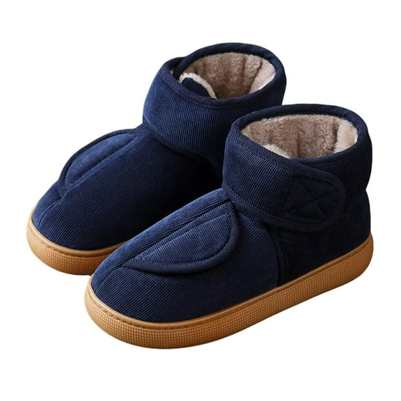 AUXDIQ Women Men Winter Slippers Adjustable House Shoes Indoor Outdoor, Blue, 9/10 US