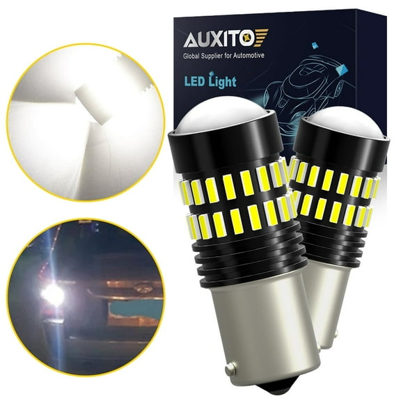 AUXITO 1156 LED Bulb 6000k White, 48SMD BA15S 7506 P21W LED Backup Reverse Parking Brake Turn Signal Lamp DRL, Pack of 2