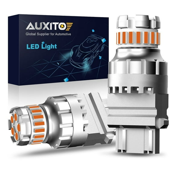 AUXITO 3157 LED Reverse Light Bulb, Amber Yellow 3156 3056 3057 4157 4057 Halogen Replacement Bulb for Brake Light, Turn Signal Light, Tail Light, Parking Light, Pack of 2