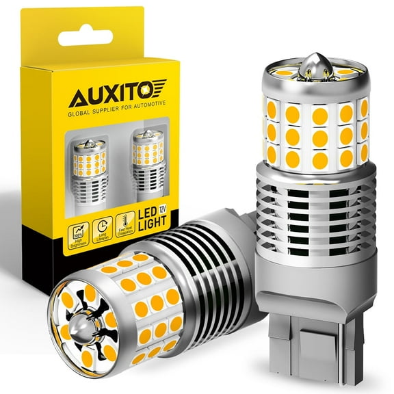 AUXITO 7440 LED Bulbs Amber Yellow 3000k 48w for T20 7443 7440A 7441 Turn Signal Lights with Build-in Load Resistor CANBUS Error Free, Pack of 2