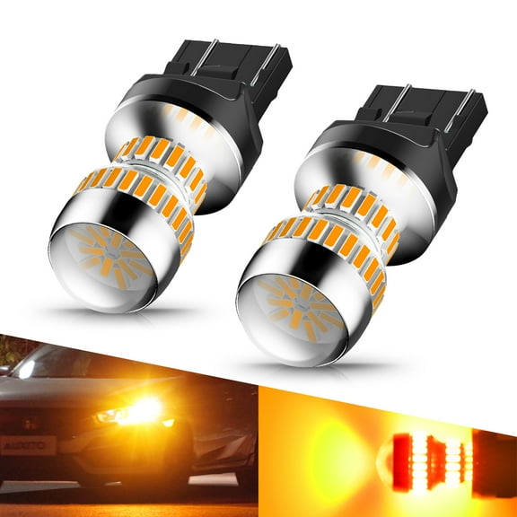 AUXITO 7443 LED Bulbs, Amber Yellow, 7440 7443R LED Bulbs T20 7441 7444 LED Lights for Brake Tail Lights, Pack of 2