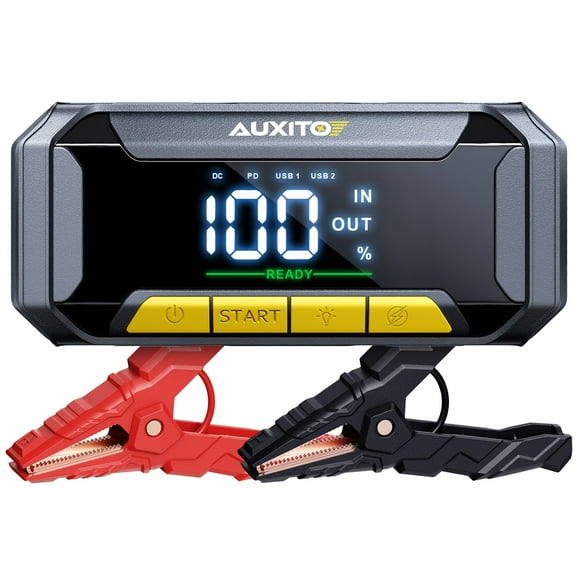 AUXITO 8000A Car Battery Jump Starter Boost Force Start Function Jump Box 60W Fast Charging 160W DC Output Portable Jump Starter for 12V Vehicle 700LM Super Bright Flashlight (All Gas/Diesel)