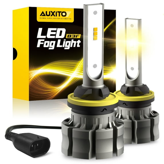 AUXITO 880 LED Fog Light Bulbs, 6000LM 3000K Amber Yellow lights, 300% Brightness 885 893 899 Led Fog Lights, DRL Replacement for Cars, Pack of 2