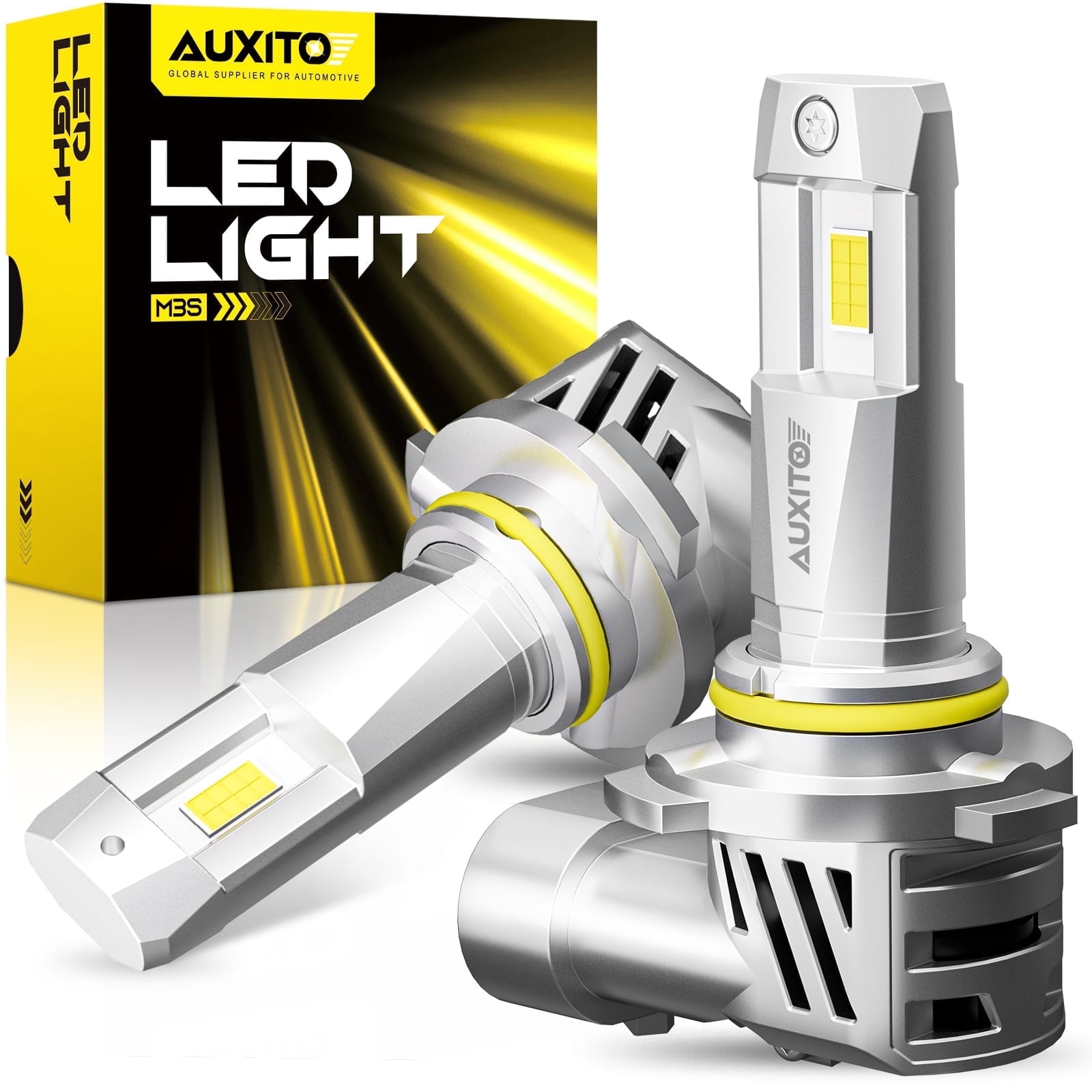 AUXITO 9005 HB3 LED Headlight Bulbs,600% Brighter Mini Size 9005 LED Bulbs for High Beam, Pack of 2