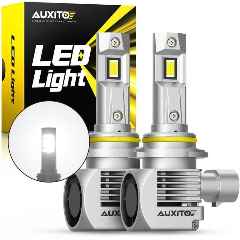 AUXITO 9005 LED Headlight Bulbs 12000LM Per Set 6500K Xenon White HB3  Wireless 9005 Headlight Bulbs, Pack of 2