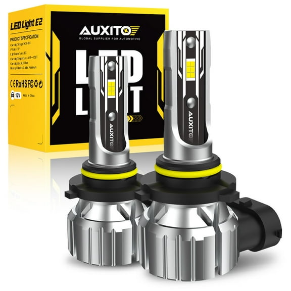 AUXITO 9005 LED Bulbs 6000K White for High Beam, 400% Brighter HB3 LED Bulbs Replacement for Halogen, Plug and Play Automotive LED Bulbs, 2 Pack