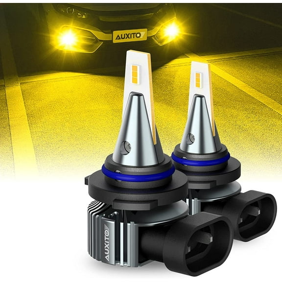 AUXITO 9006 HB4 LED Fog Light Bulbs, 3000K Amber Yellow, 6000 LM High Brightness, 30W Play and Plug, Super Penetration with 12 CSP Chips, Waterproof, DRL Bulbs Replacement for Cars, Pack of 2