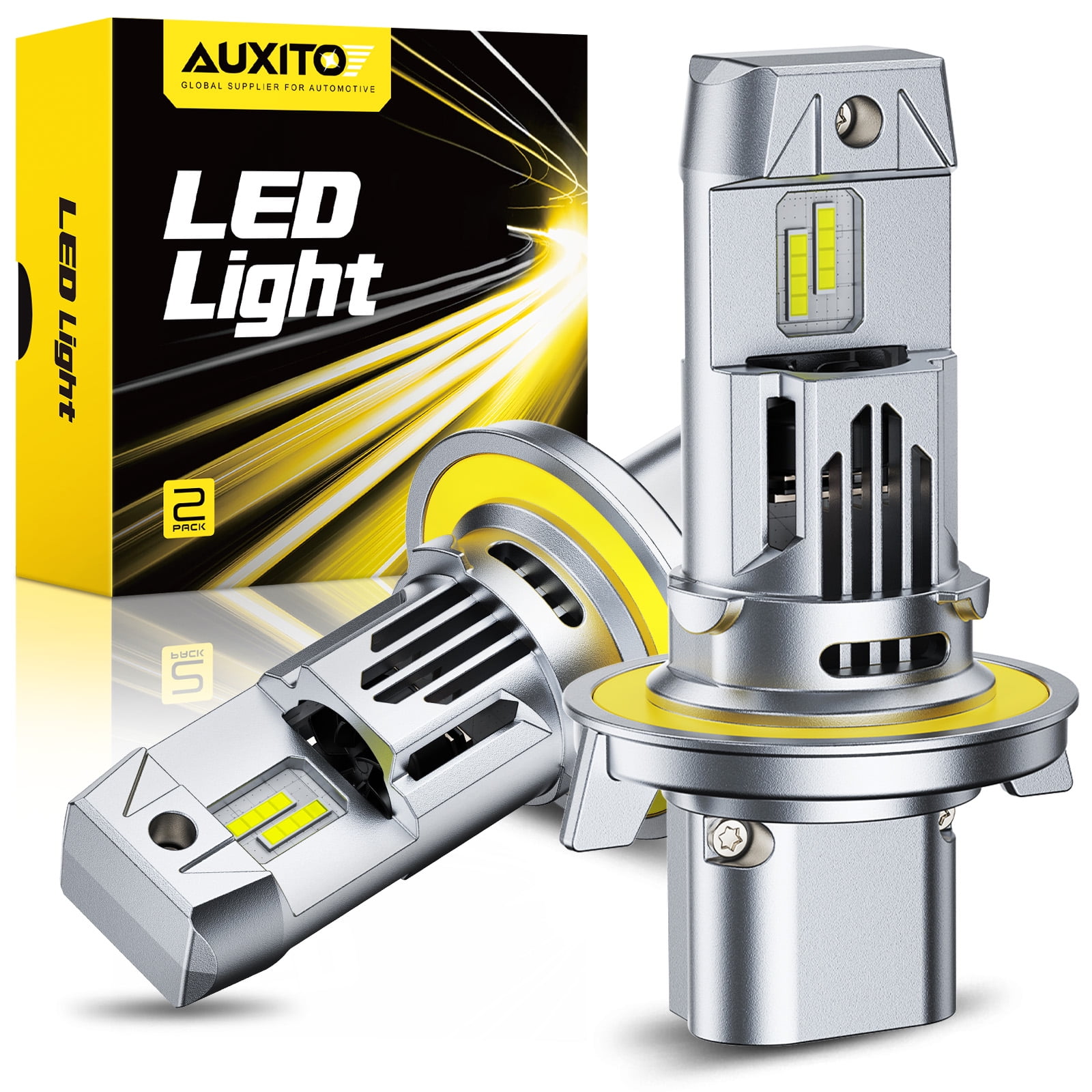 AUXITO 9008 H13 Led Headlight Bulbs, 900% Ultra Bright White, 360 Illumination, H13/9008 Fog Bulbs, Long Lasting Durability, Easy Installation, Pack of 2