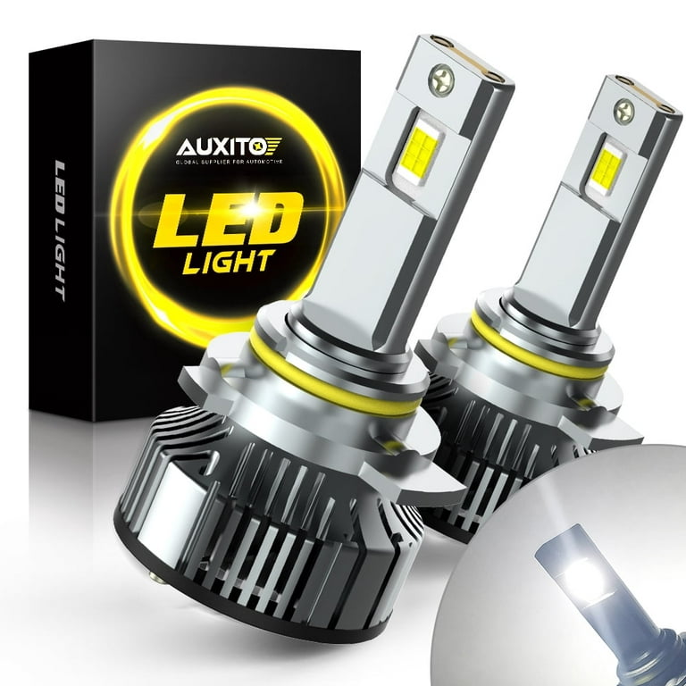 AUXITO 9012 HIR2 LED Headlight Bulb,120W 24000 Lumens, 700% Brighter, 6500K  Cool White, Replace hi/lo Beam Halogen, Pack of 2