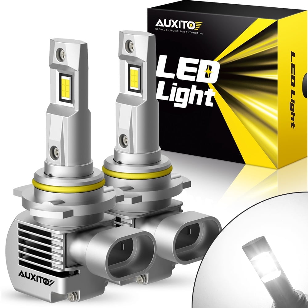 AUXITO 9012 HIR2 LED Headlight Bulbs, 100W 20000 Lumens, 600% Brighter,  Super Bright Wireless LED Conversion Kit, 6000K White Halogen Replacement  Bulb, 9012 Headlight Bulb 2 pack 