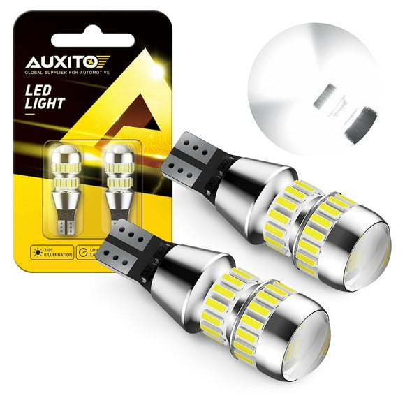 AUXITO 912 921 LED Bulb for Backup Reverse Light Bulbs, 2600 Lumens 4014 42-SMD, 6000K White, 906 W16W T15 921 LED Bulb Direct Back Up Replacement Lamp, Pack of 2