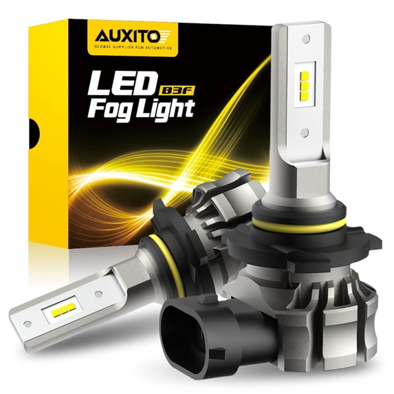 AUXITO 9145 Fog Light Bulb, 6000LM 6500K Cool White Light, 300% Brightness H10 9140 9045 9040 Led Fog Lights, CSP LED Chips, DRL Replacement for Cars, Pack of 2