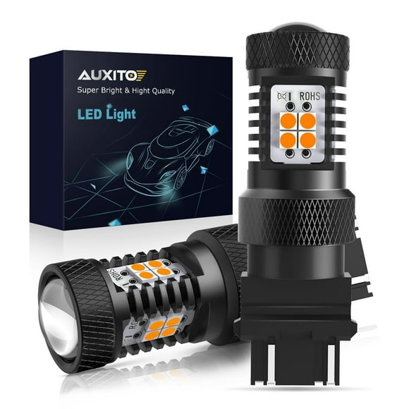 AUXITO Amber Yellow 3056 3057 3156 3157 4157 3030 Chipset SMD LED Bulbs with Projector for Car Tail Brake Light Backup Reverse Turn Signal Lights (Pack of 2)
